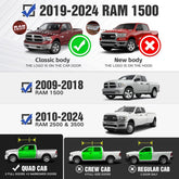 Quad Cab RAM 1500 Running Boards for 2009-2018 Dodge Ram 1500 | 2019-2024 Ram 1500 Classic | 2010-2024 Ram 2500 3500 | Yzona